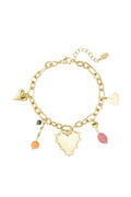Goudkleurige armband met bedels stainless steel