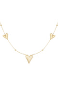 Ketting met drie harten in het goud